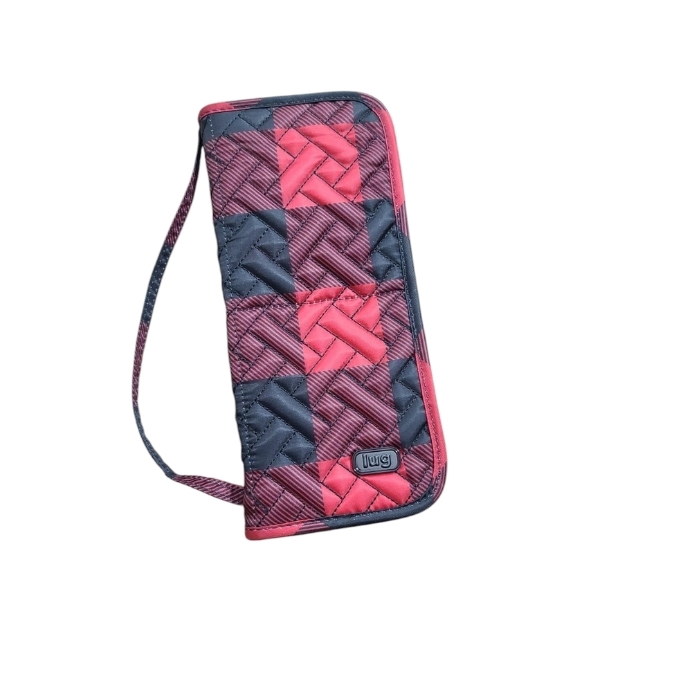 Lug Sleeper Foldable Brush Holder Quilted Buffalo Check Red & Black